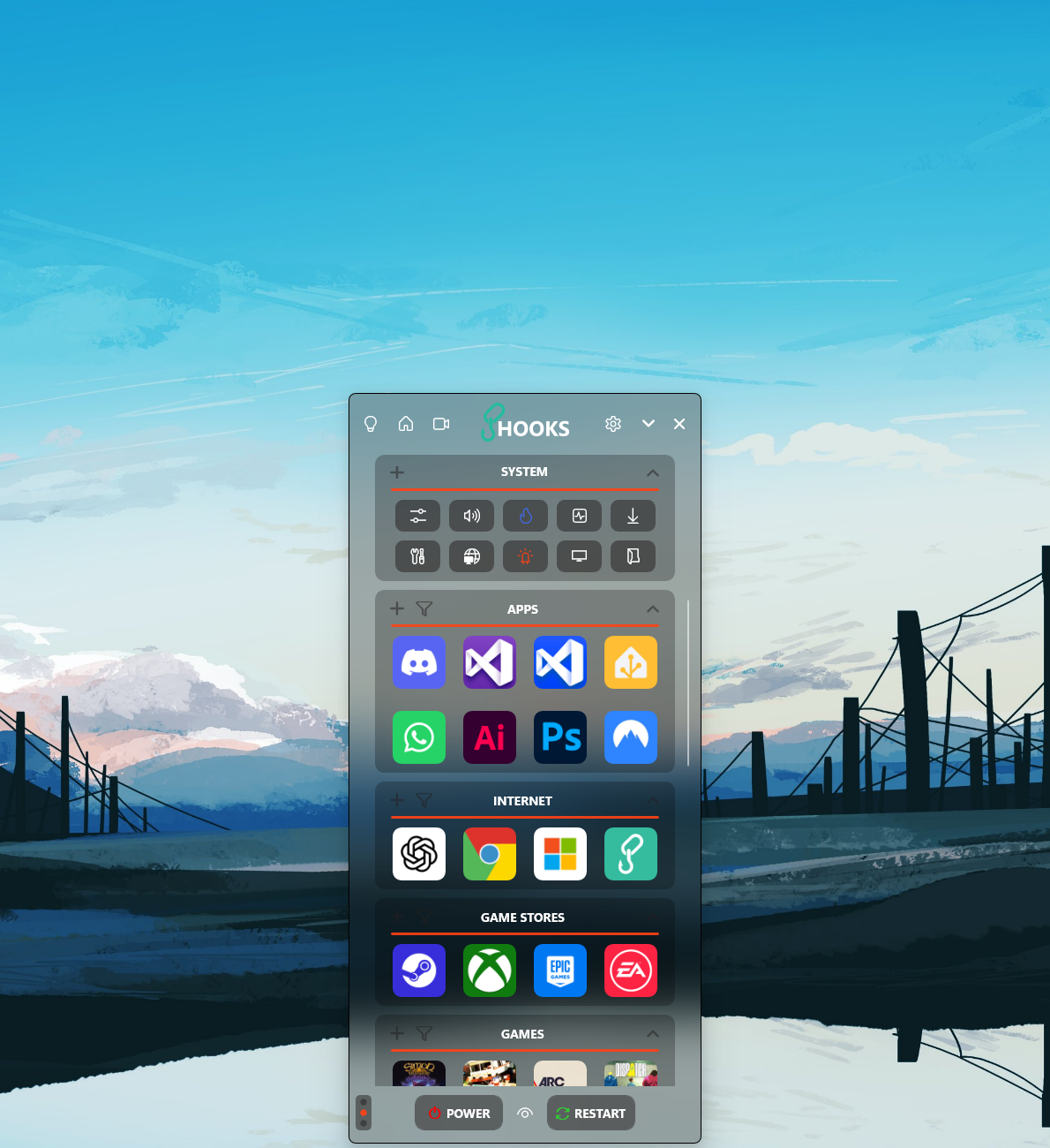 HOOKS Main Menu
